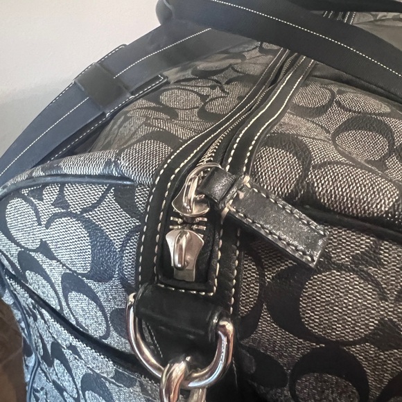 Coach Signature Coated Canvas Heritage Stripe Duffle Bag - Picture 2 of 8